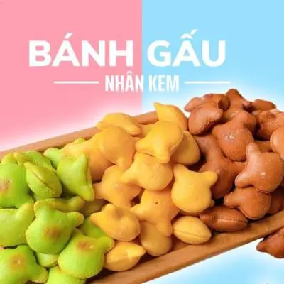 bánh gấu nhân kem thiên hồng