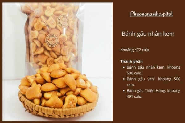bánh gấu nhân kem bao nhiêu calo và thành phần 