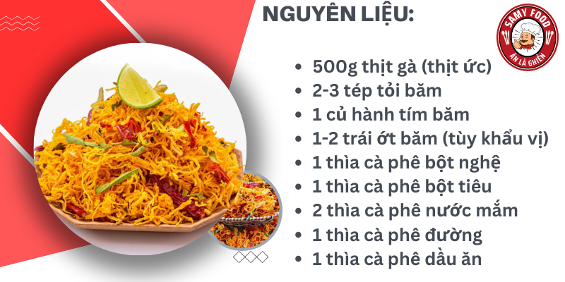 Nguyên liệu làm khô gà.