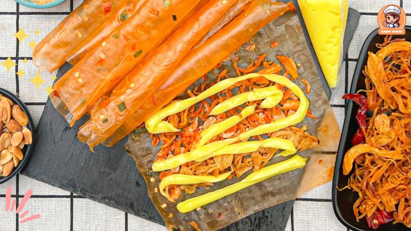 Bánh tráng bơ dẻo tôm